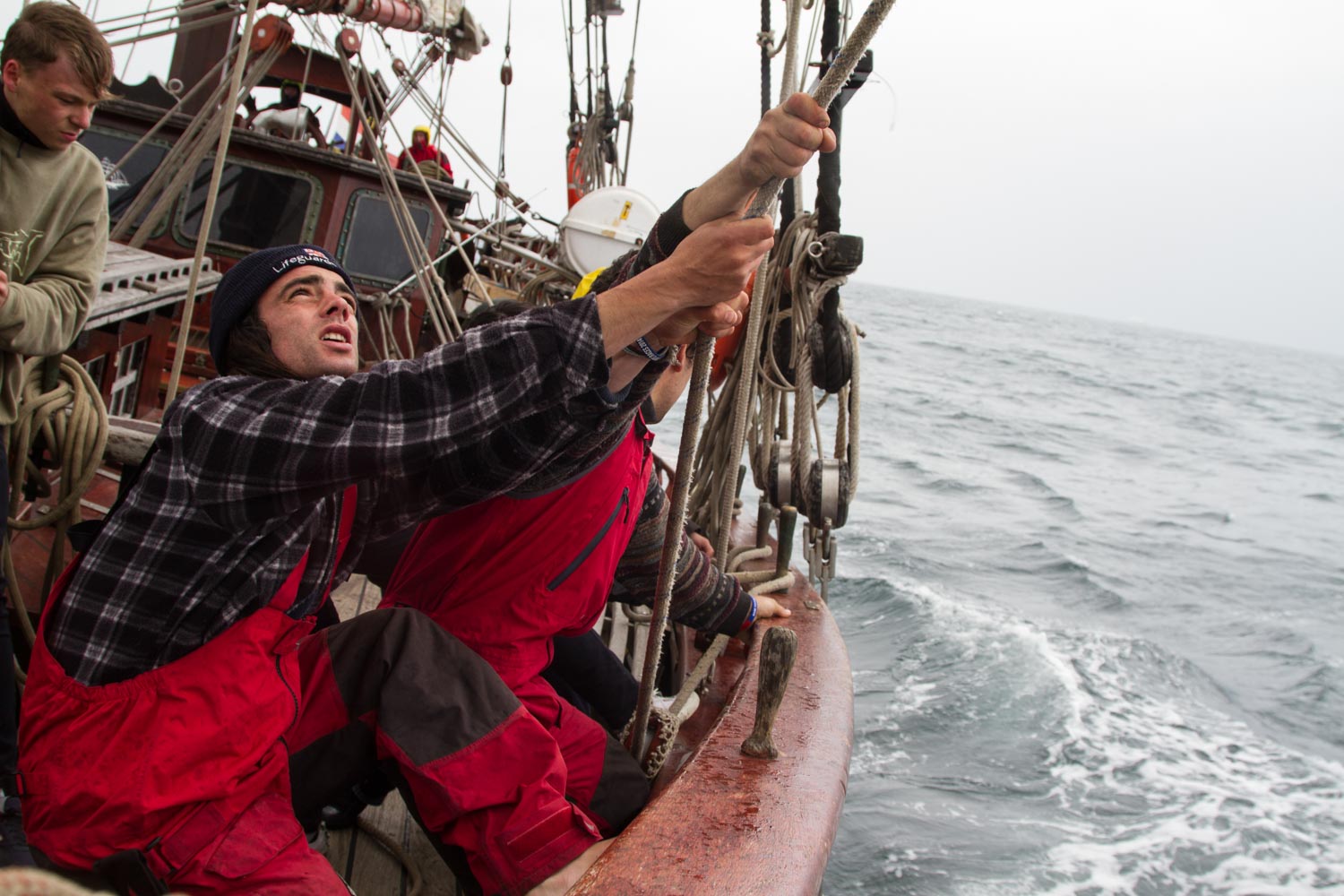 ATYLA Ship - Trainees Hauling up a Sail